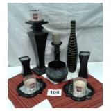 WOW...BLACK & POP OF COLOR
MIRRORS, VASE, CANDLE