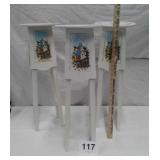 3 WOOD PLANT STANDS...26" TALL