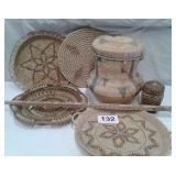 WICKER SNAKE CHARMER BASKET, WICKER TRAYS