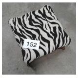ZEBRA  METAL FOOT STOOL 8 1/2" H X 15" W