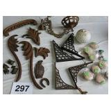 WOOD ARCHITECTUREUAL ITEMS, METAL SHELF BRACKETS,