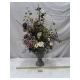 PRETTY TURQUOISE AND BROWN VASE / FLOWER