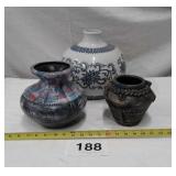 BLUE FLOWER POTS / VASES