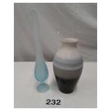 FROSTED STRETCH  ART GLASS VASE & CERAMIC VASE