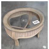 20" H X 30" W X 31 1/2" L  WICKER WOOD END TABLE