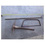 Pick,saw,rake