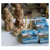 VTG NATIVITY SET, CHRISTMAS LIGHTS