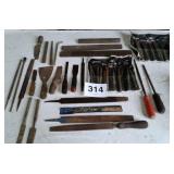 PUNCH AND CHISEL SETS, FILES, SCRAPERS, ETC