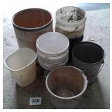 5 GAL BUCKETS, TRASH CAN, CARDBOARD STYLE BARREL
