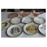 PEACH SERVING DISHES, MISC PLATES