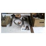 MITER BOX, HARDWARE, OIL SPOUT, ETC