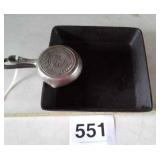 UNMARKED CAST IRON CORNBREAD SKILLET AND SINGLE