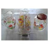 VTG PITCHER, COOKIE JAR, GLASSES