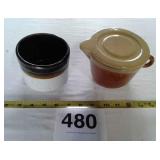 SMALL CROCK AND CREAM PITCHER