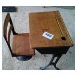 CAST AND WOOD CHILDRENS SCHOOL DESK