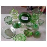 GREEN DEPRESSION MISC GLASSWARE