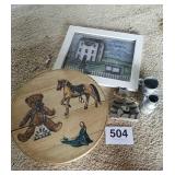 13.5" x 16.5" PICTURE, WOODEN ROUND BOX 15",