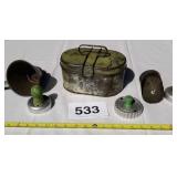 Lunch pale,cookie cutters,scoop,funnel