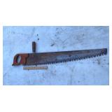 Antique 2 handle timber logging saw