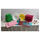 Plastic Containers, Cutting Boards , Strainers,