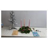 Advent Wreath, Cross, Silver Christmas Tree,