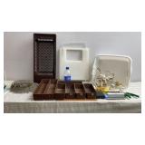 Storage containers, storage bracket, extension