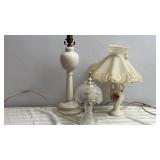 Vintage Lamps, one w/ no shade