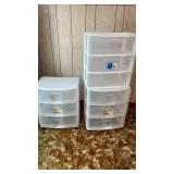 3 - 3 Drawer Storage drawers  (2 w casters)