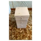 Wooden 3 drawer night stand 13 1/2 x 15 1/4 x 26