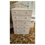 Wood 5 drawer chest of drawers  26 1/2x 15 1/4x 41