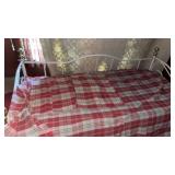 Daybed w cover, blanket, faded curtains