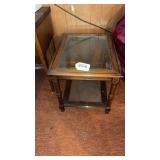 Glass Top End Table,  27x 21x21 inches
