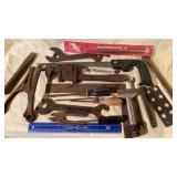 Tools- pipe wrench, wrenches, 10" round bastard