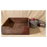 Wood box and camping pans