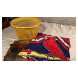 Laundry basket and lap blankets