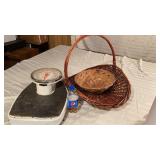 Bathroom scale and baskets