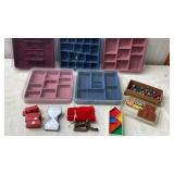 Jewelry containers, mind games, stamp collection