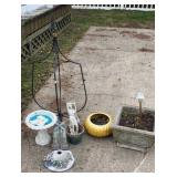 flower pots and yard decorations