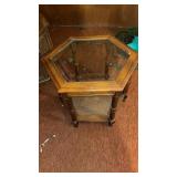 Glass Top Octagon End Table