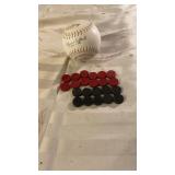 Vintage wooden checker (2 missing), Rawlings