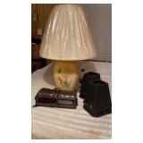 Lamp, risers, radio