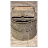 Old metal deluxe mop bucket