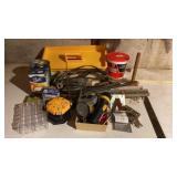 Level, T, hoses, canning lids, scrap wood, pvc