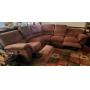 Brown sectional. In good shape. Has a little wear