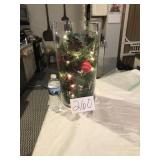 18" GLASS JAR W/VINTAGE CHRISTMAS ORNAMENTS