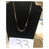BEAUTIFUL 14K NECKLACE W/BLUE TOPAZ