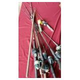 Assortment of fishing poles (Tigers Shakespeare,