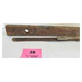 Antique wooden level & machete