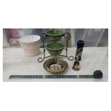 Cracker Barrel Fruit Stand, Oriental Vase, Bell