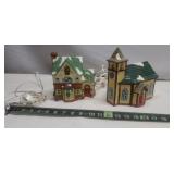 Porcelain Lighted House & Church